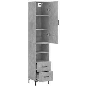 Skříň highboard betonově šedá 34,5x34x180 cm kompozitní dřevo - obrázek 4