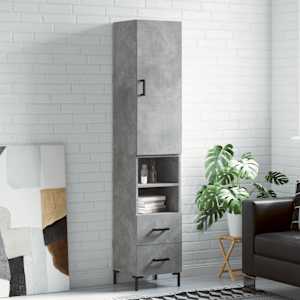 Skříň highboard betonově šedá 34,5x34x180 cm kompozitní dřevo - obrázek 1