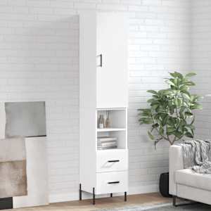 Skříň highboard bílá 34,5 x 34 x 180 cm kompozitní dřevo - obrázek 1