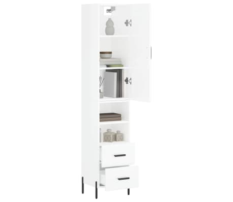 vidaXL Highboard High Gloss White 34.5x34x180 cm Engineered Wood