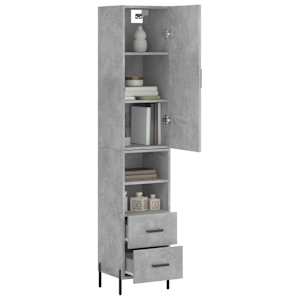 Skříň highboard betonově šedá 34,5x34x180 cm kompozitní dřevo - obrázek 3