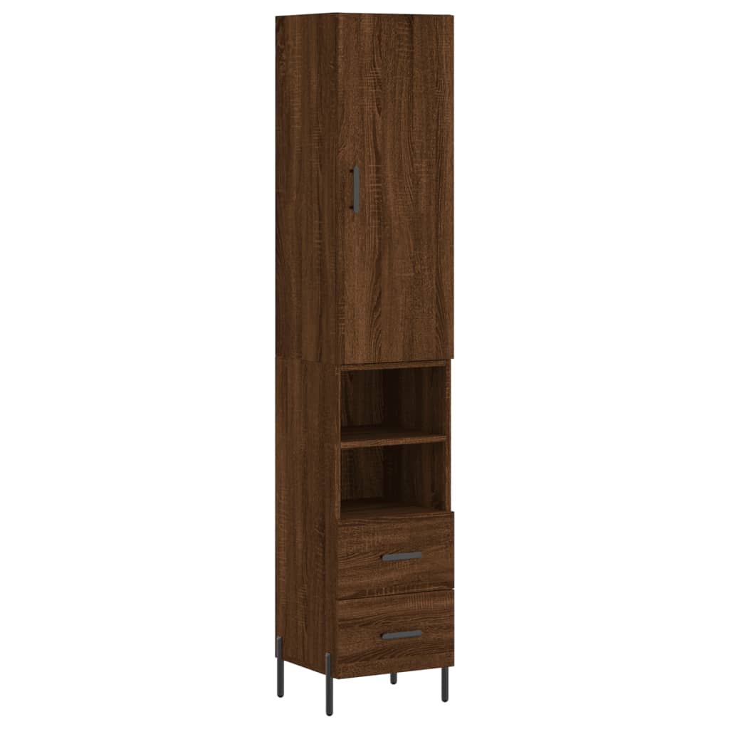 vidaXL Skříň highboard hnědý dub 34,5 x 34 x 180 cm kompozitní dřevo