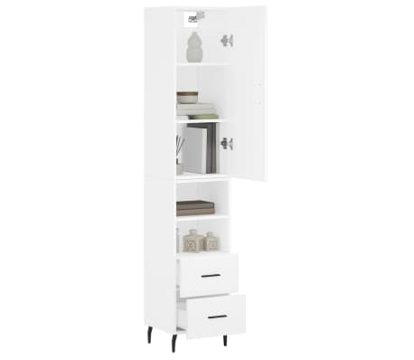 vidaXL Highboard Wei&szlig; 34,5x34x180 cm Holzwerkstoff