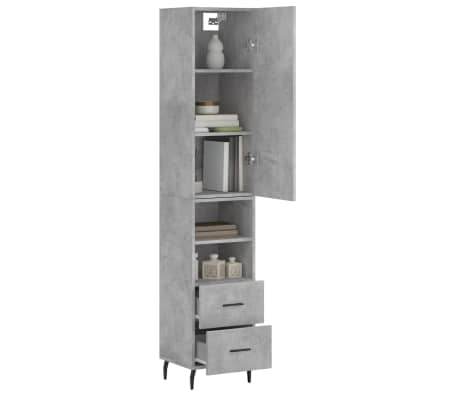 vidaXL Hoge kast 34,5x34x180 cm bewerkt hout betongrijs