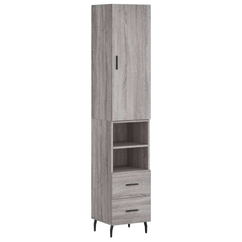 vidaXL Skříň highboard šedá sonoma 34,5 x 34 x 180 cm kompozitní dřevo