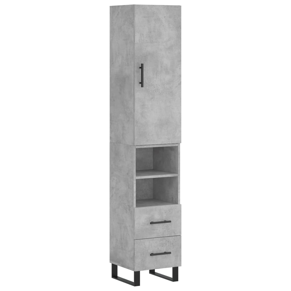 vidaXL Skříň highboard betonově šedá 34,5x34x180 cm kompozitní dřevo