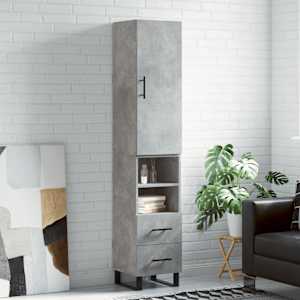 Skříň highboard betonově šedá 34,5x34x180 cm kompozitní dřevo - obrázek 1