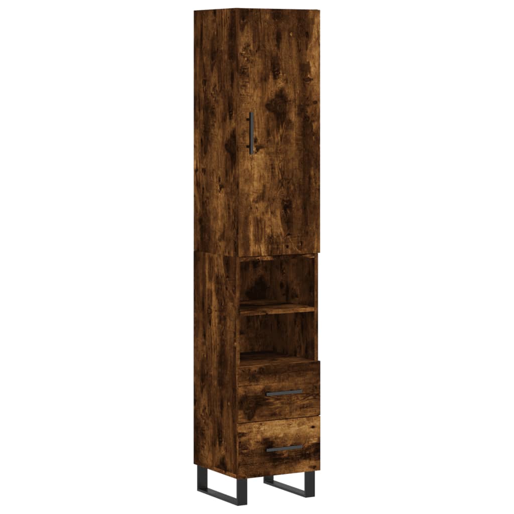 vidaXL Skříň highboard kouřový dub 34,5 x 34 x 180 cm kompozitní dřevo