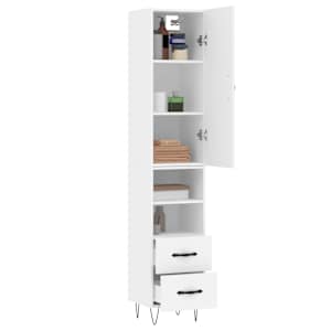 Skříň highboard bílá 34,5 x 34 x 180 cm kompozitní dřevo - obrázek 3