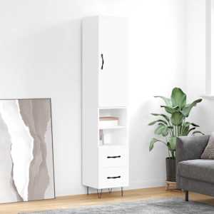 Skříň highboard bílá 34,5 x 34 x 180 cm kompozitní dřevo - obrázek 1