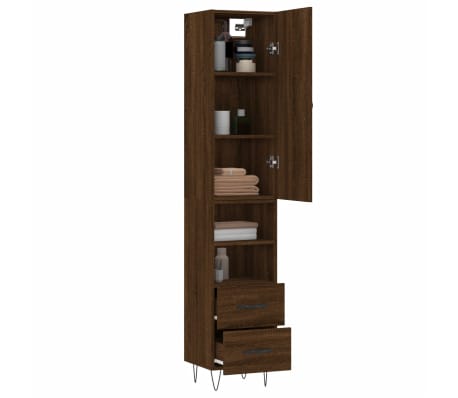 vidaXL Dulap &icirc;nalt, stejar maro, 34,5x34x180 cm, lemn prelucrat
