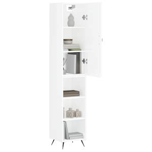 Skříň highboard bílá s vysokým leskem 34,5x34x180 cm kompozit - obrázek 3