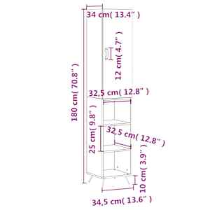 Skříň highboard bílá s vysokým leskem 34,5x34x180 cm kompozit - obrázek 13