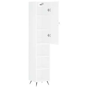 Skříň highboard bílá s vysokým leskem 34,5x34x180 cm kompozit - obrázek 4