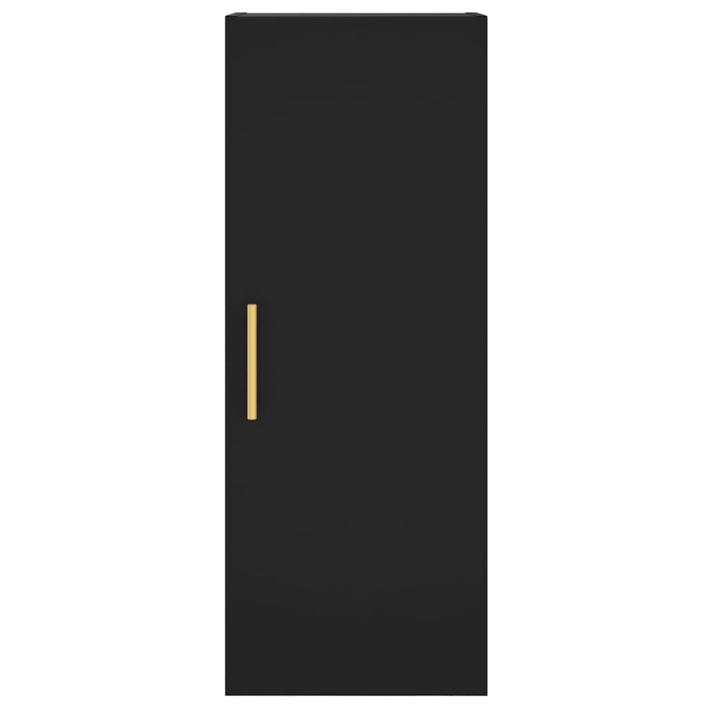 Dulap înalt, negru, 34,5x34x180 cm, lemn prelucrat