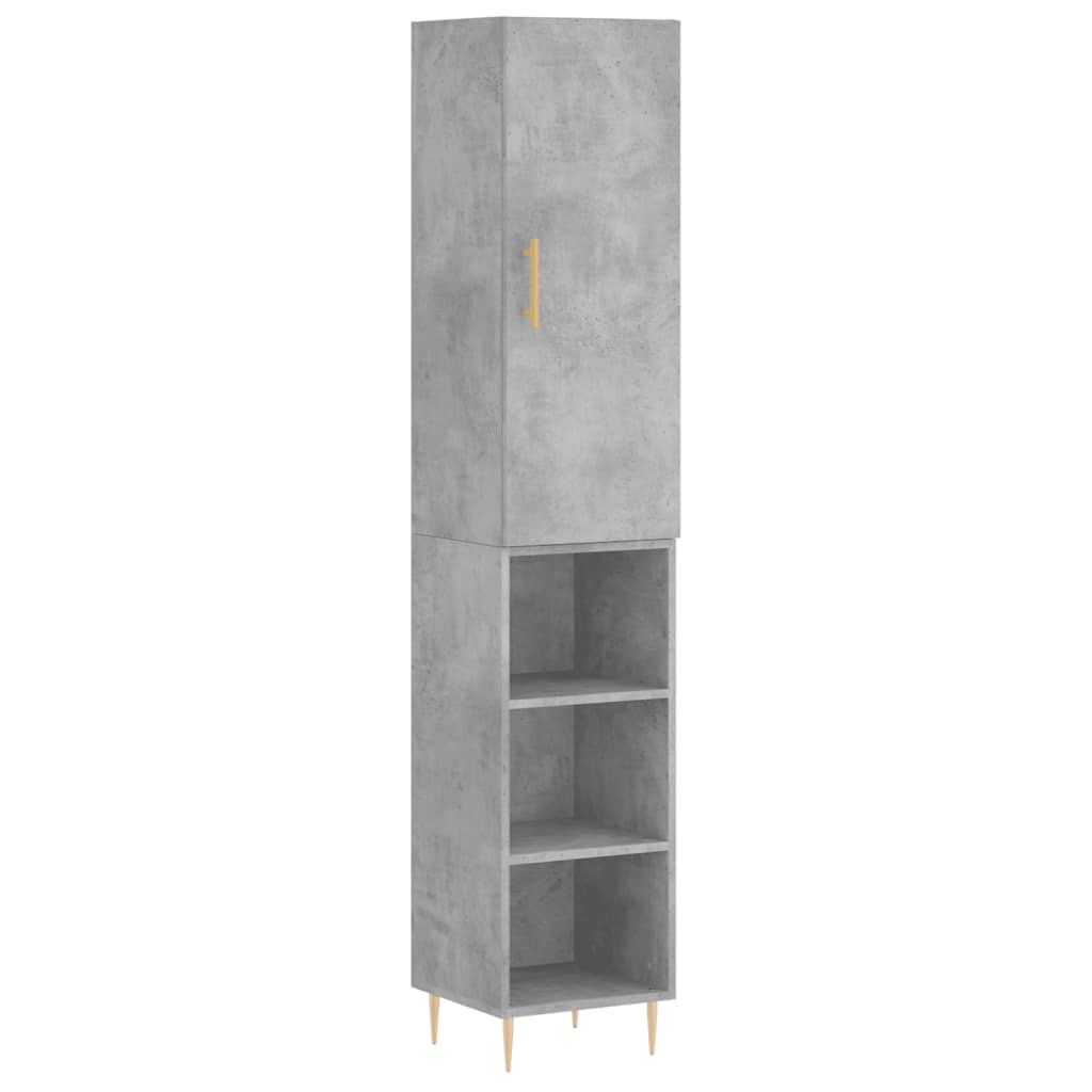 vidaXL Skříň highboard betonově šedá 34,5x34x180 cm kompozitní dřevo