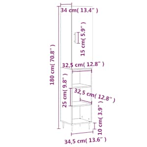 Skříň highboard kouřový dub 34,5 x 34 x 180 cm kompozitní dřevo - obrázek 13