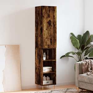 Skříň highboard kouřový dub 34,5 x 34 x 180 cm kompozitní dřevo - obrázek 1