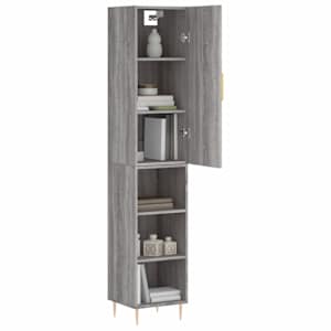 Skříň highboard šedá sonoma 34,5 x 34 x 180 cm kompozitní dřevo - obrázek 3