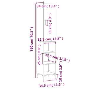 Skříň highboard bílá 34,5 x 34 x 180 cm kompozitní dřevo - obrázek 13