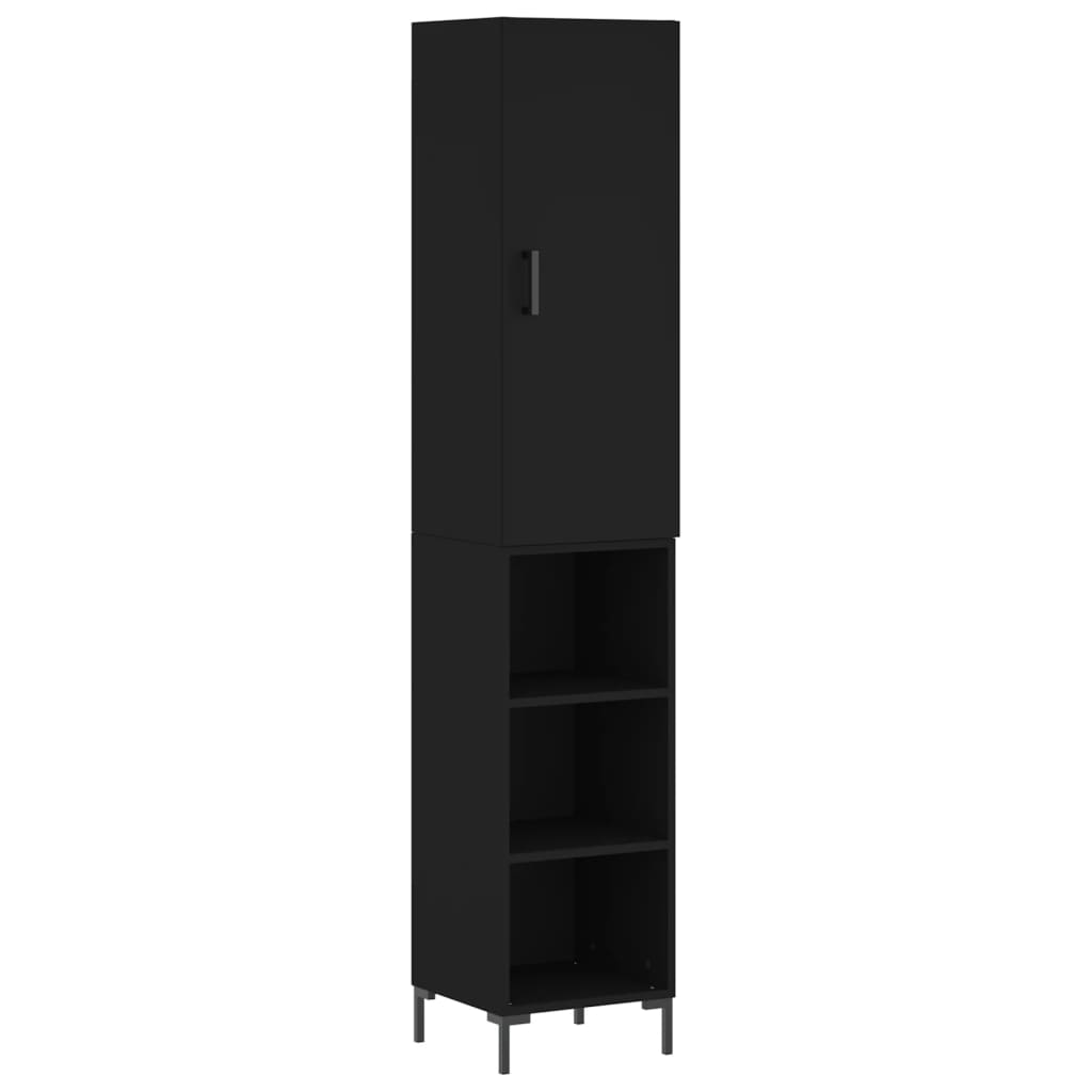 vidaXL Skříň highboard černá 34,5 x 34 x 180 cm kompozitní dřevo