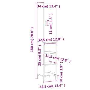 Skříň highboard dub sonoma 34,5 x 34 x 180 cm kompozitní dřevo - obrázek 13