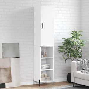 Skříň highboard bílá 34,5 x 34 x 180 cm kompozitní dřevo - obrázek 1