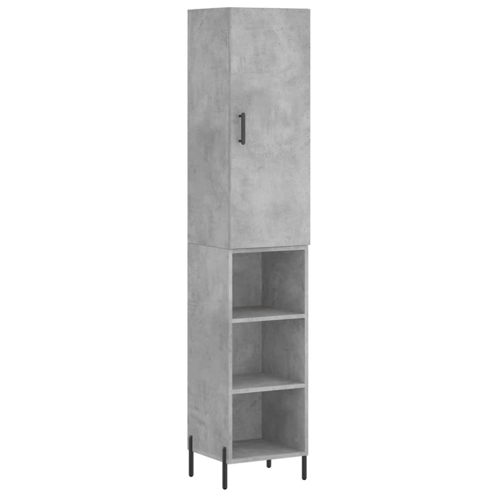 vidaXL Skříň highboard betonově šedá 34,5x34x180 cm kompozitní dřevo