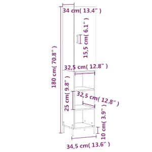 Skříň highboard kouřový dub 34,5 x 34 x 180 cm kompozitní dřevo - obrázek 13