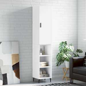 Visoka omara bela 34,5x34x180 cm inženirski les