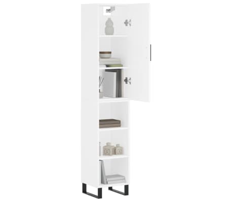vidaXL Ντουλάπι Λευκό 34,5 x 34 x 180 εκ. από Επεξεργασμένο Ξύλο
