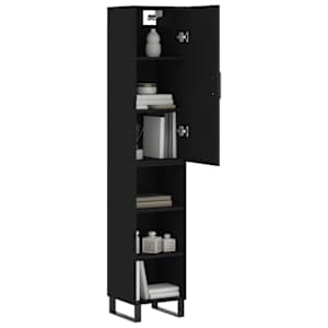 vidaXL Skř&iacute;ň highboard čern&aacute; 34,5 x 34 x 180 cm kompozitn&iacute; dřevo