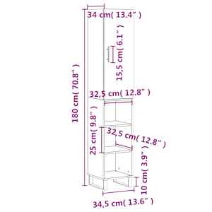 Skříň highboard dub sonoma 34,5 x 34 x 180 cm kompozitní dřevo - obrázek 13
