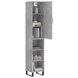 Skříň highboard betonově šedá 34,5x34x180 cm kompozitní dřevo - obrázek 3