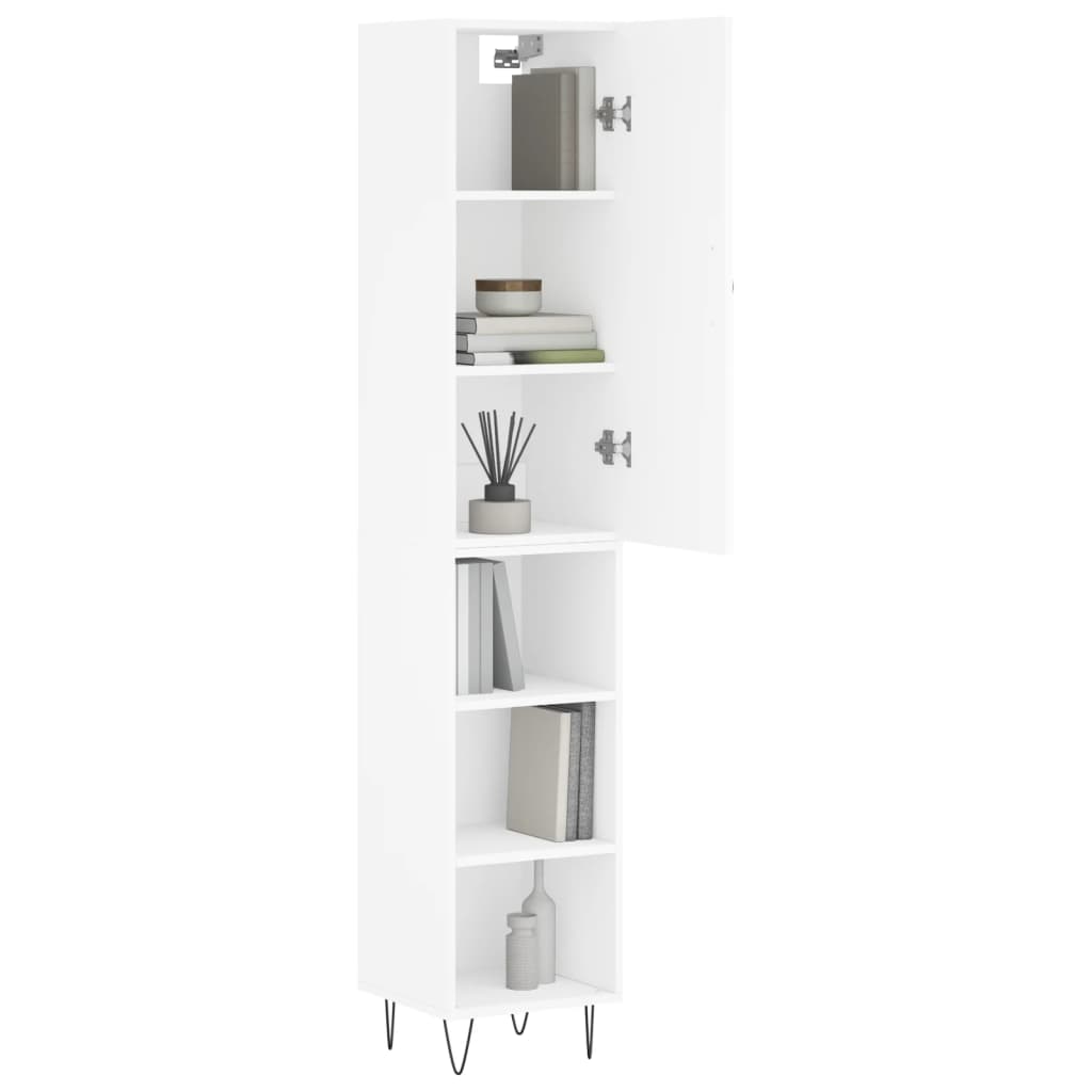 vidaXL Highboard Weiß 34,5x34x180 cm Holzwerkstoff