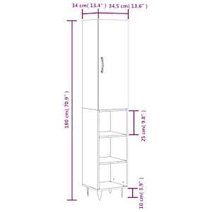 Skříň highboard bílá 34,5 x 34 x 180 cm kompozitní dřevo - obrázek 13