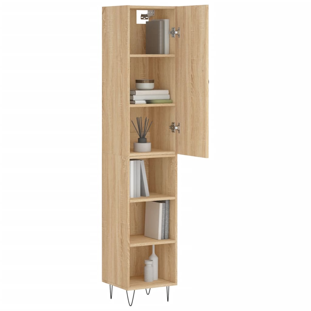 vidaXL Hoge kast 34,5x34x180 cm bewerkt hout sonoma eikenkleurig