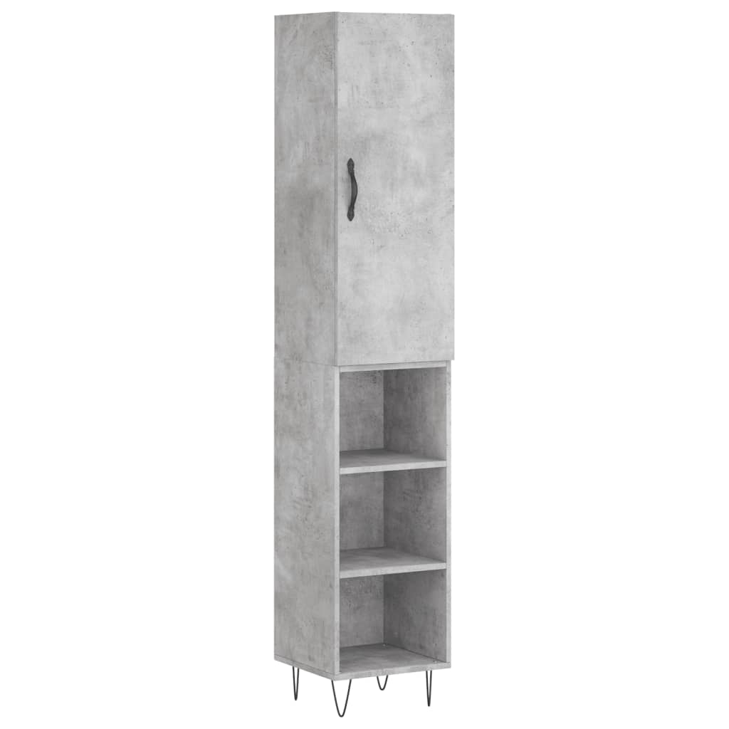 vidaXL Skříň highboard betonově šedá 34,5x34x180 cm kompozitní dřevo