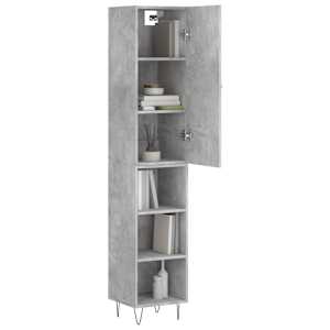 Skříň highboard betonově šedá 34,5x34x180 cm kompozitní dřevo - obrázek 3