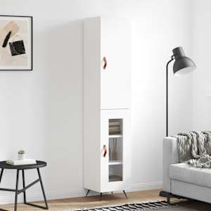 Skříň highboard bílá 34,5 x 34 x 180 cm kompozitní dřevo - obrázek 1