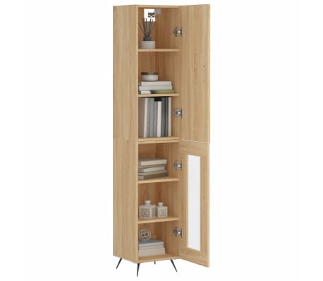 vidaXL sonoma tölgy szerelt fa magasszekrény 34,5x34x180 cm