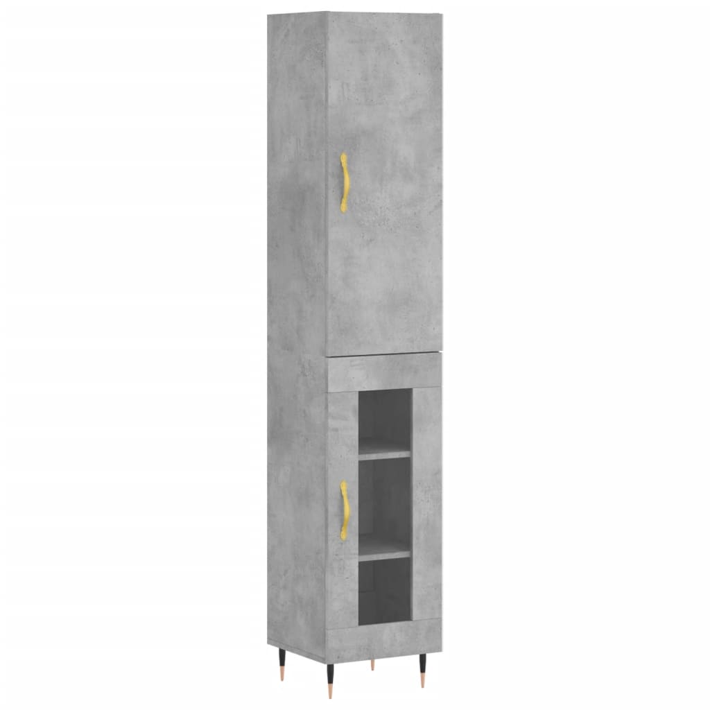 vidaXL Skříň highboard betonově šedá 34,5x34x180 cm kompozitní dřevo