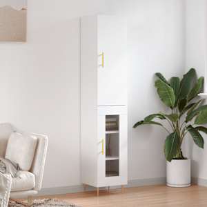 Skříň highboard bílá 34,5 x 34 x 180 cm kompozitní dřevo - obrázek 1