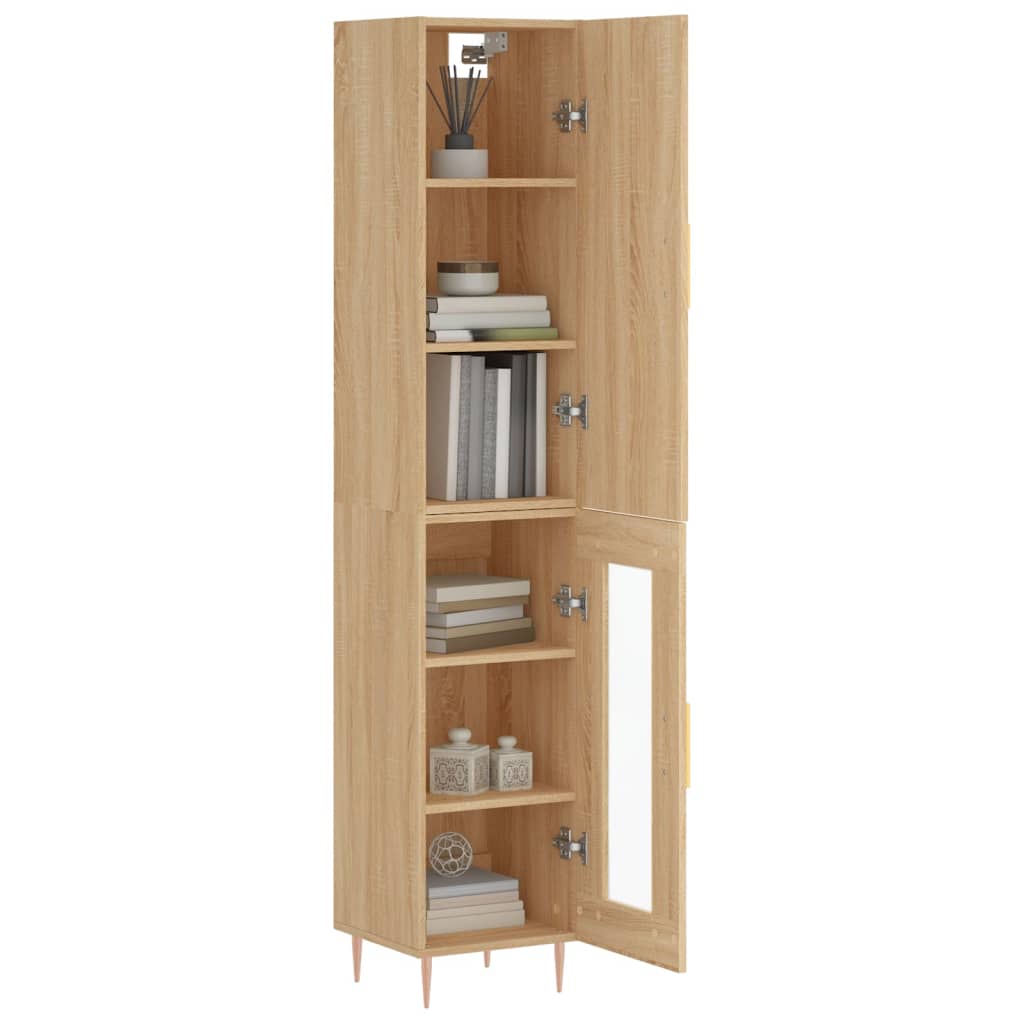 vidaXL Hoge kast 34,5x34x180 cm bewerkt hout sonoma eikenkleurig