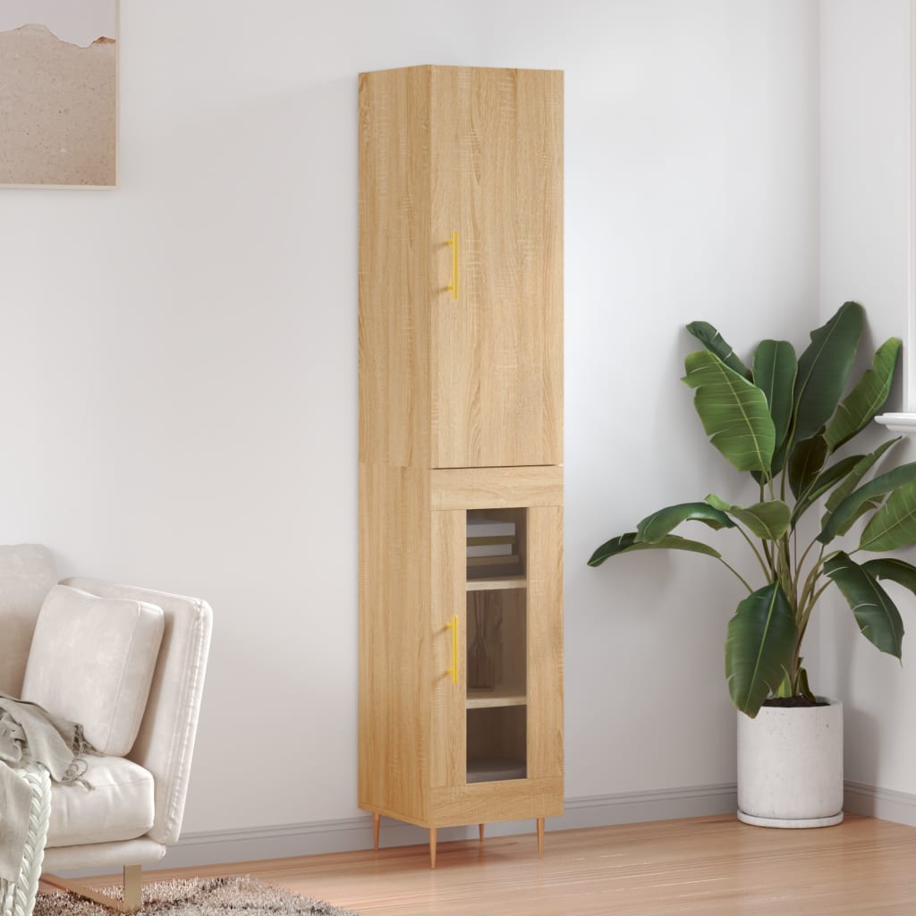 vidaXL Highboard Sonoma-Eiche 34,5x34x180 cm Holzwerkstoff