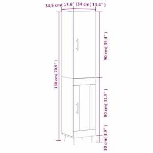 Skříň highboard betonově šedá 34,5x34x180 cm kompozitní dřevo - obrázek 13