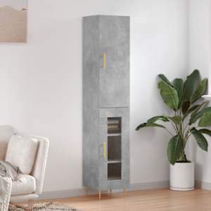 Skříň highboard betonově šedá 34,5x34x180 cm kompozitní dřevo - obrázek 1
