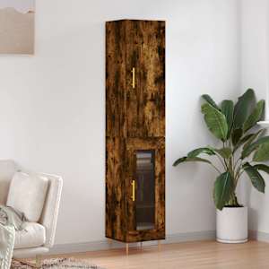 Skříň highboard kouřový dub 34,5 x 34 x 180 cm kompozitní dřevo - obrázek 1