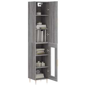 Skříň highboard šedá sonoma 34,5 x 34 x 180 cm kompozitní dřevo - obrázek 3