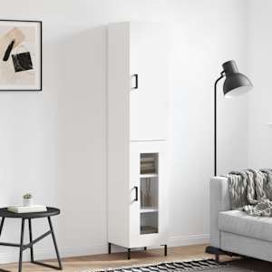 Skříň highboard bílá 34,5 x 34 x 180 cm kompozitní dřevo - obrázek 1
